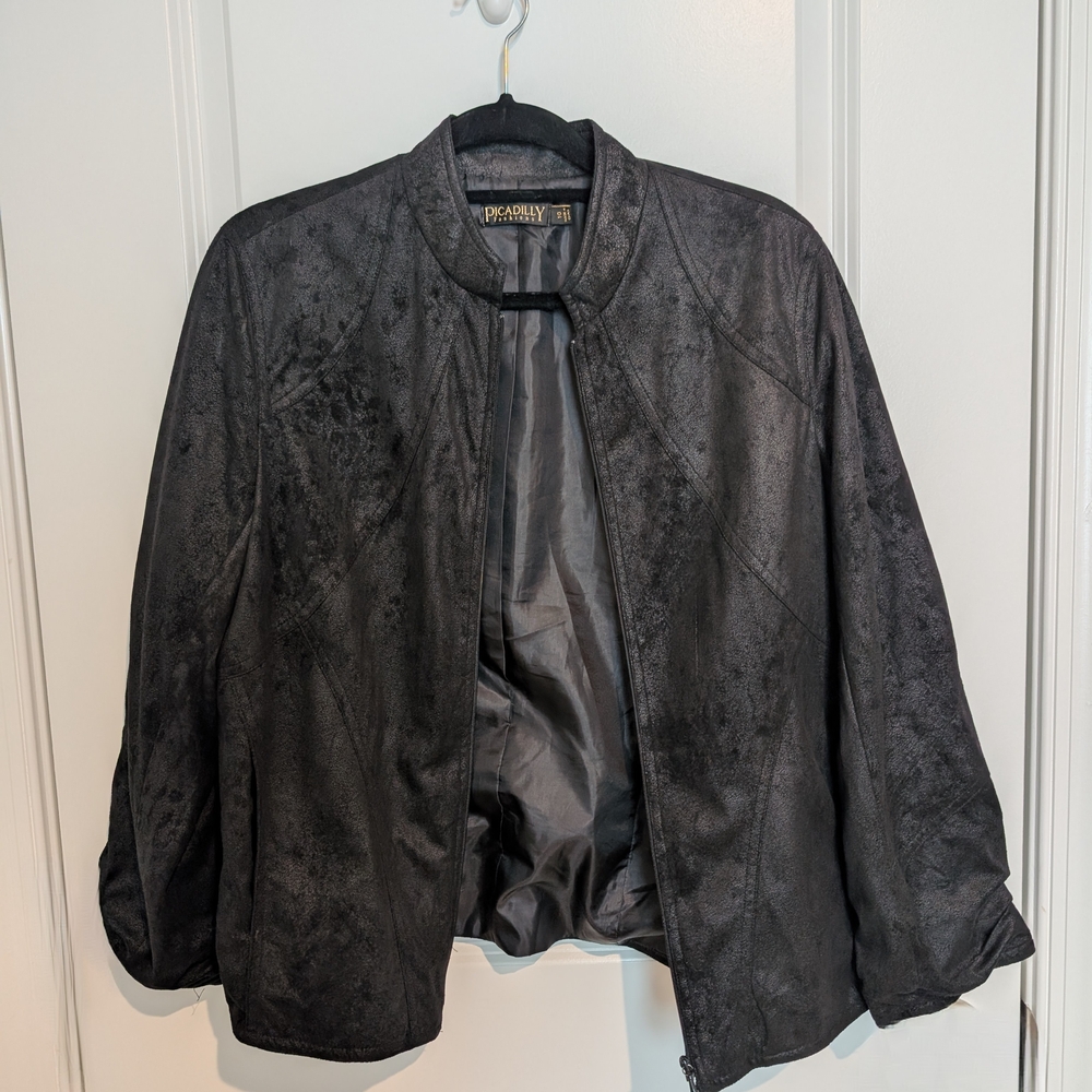 Picadilly Fashion Black Blazer Modern Open-Front Design